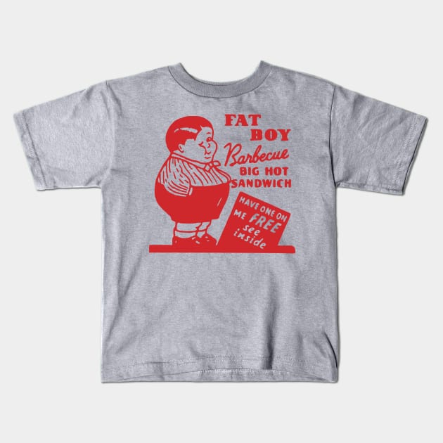 Vintage Restaurant - Fat Boy BBQ San Francisco Kids T-Shirt by Yesteeyear